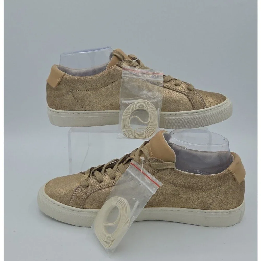 NWOB True Religion Women's Size 9 Gold Sneaker Athletic Shoes Lace Up